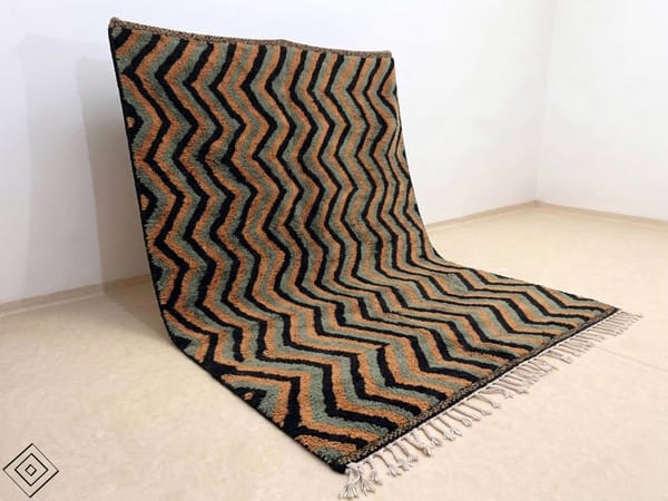 Housewarming Gift Moroccan Rug, Handmade Berber Zig Zag