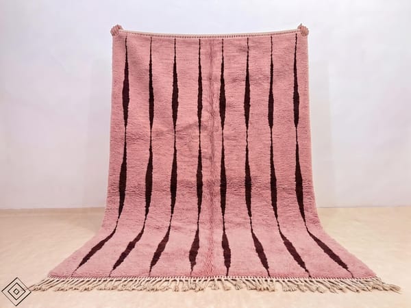 Moroccan Rug Dusty Rose Handmade Beni Ourain Wool