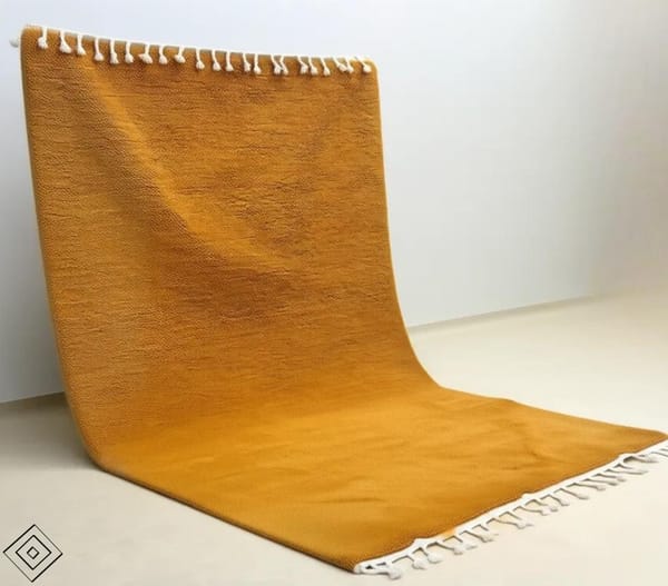 Moroccan Rug Mustard Yellow Beni Ourain Wool, Handmade