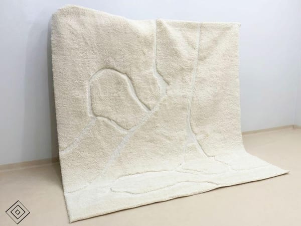 New Home Gift Rug, Handmade Ivory Moroccan Wool