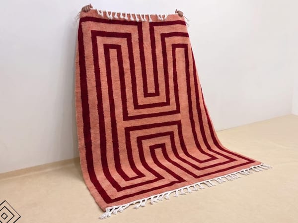 Personalized Gift Moroccan Rug, Handmade Berber Wool